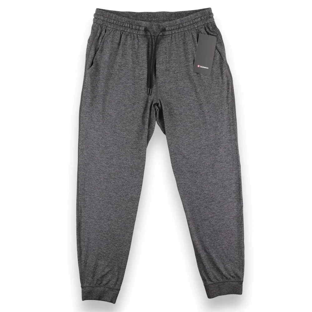 New Lululemon Soft Jersey Jogger Men Large Gray Heathered Slim Tapered M5BBYS